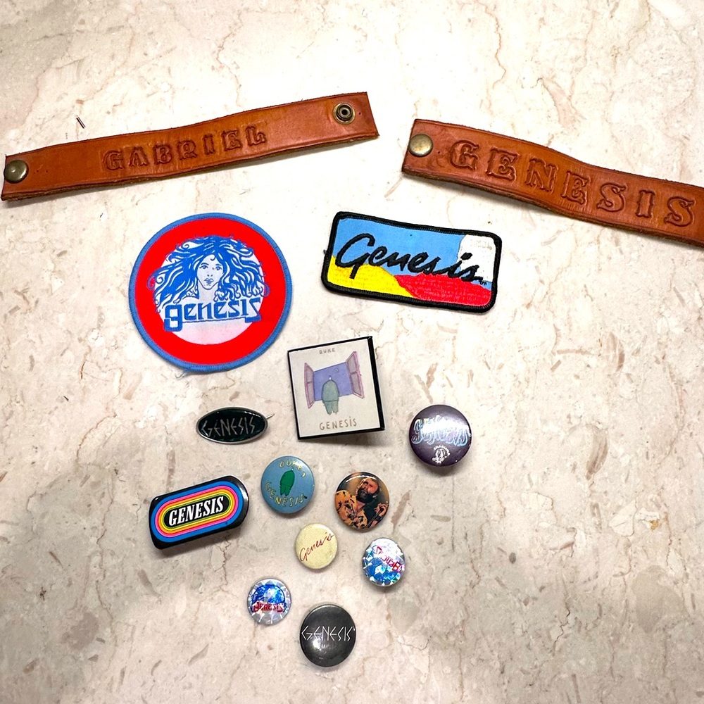 Genesis memorabilia. Vintage buttons and other. All original from the 1980’s.